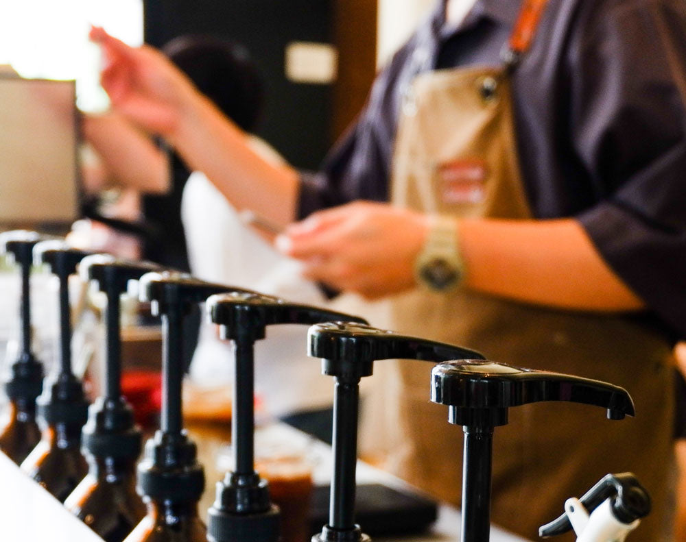 Image of pumps at a coffee cafe