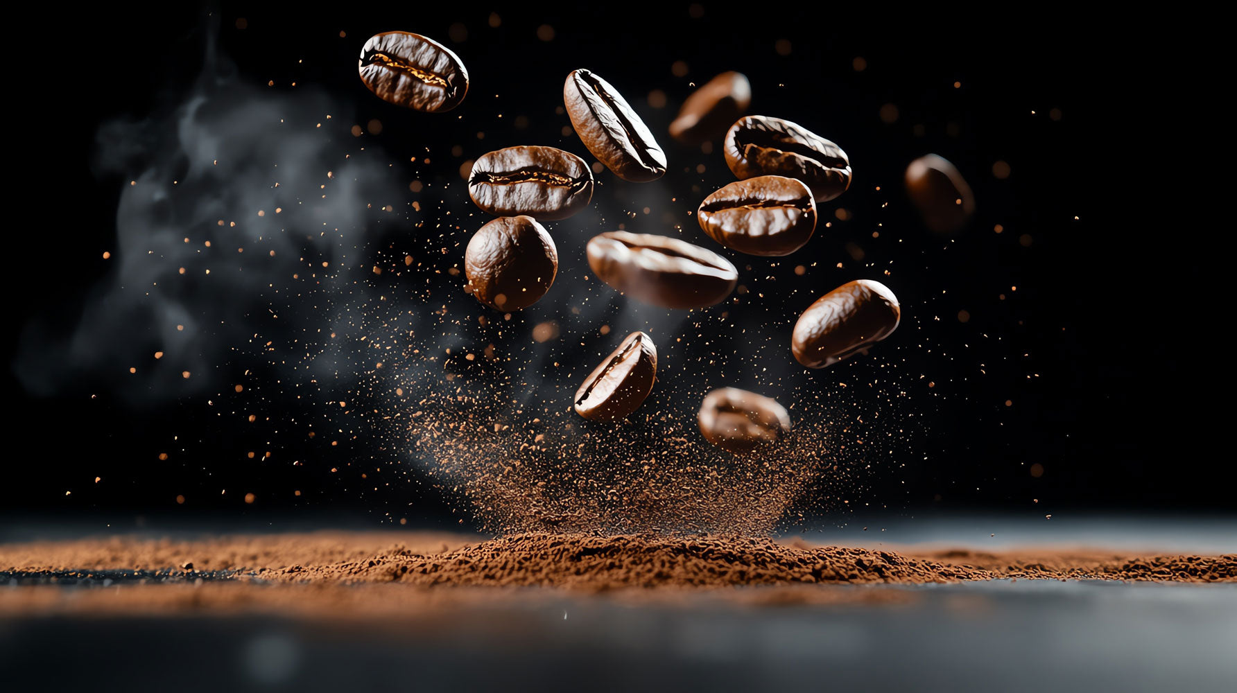 Image of coffee beans and ground up coffee