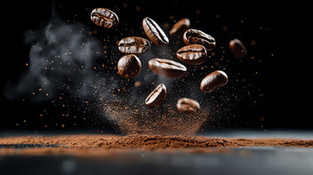 Image of coffee beans and ground up coffee